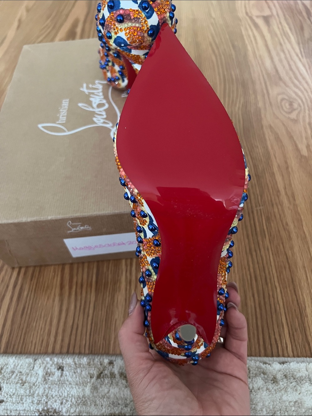 Christian Louboutin Miss Z Gaagal Sphere 100 Crystal Beaded Pumps EU 38 / US 8 - Picture 8 of 11